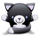 Cat black white icon