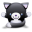 Cat black white icon 64x64