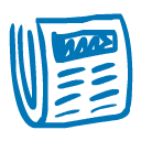 News blue icon