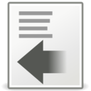 Format indent less icon