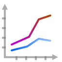 Office chart line stacked icon