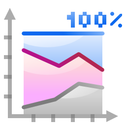Office chart area percentage icon 256x256