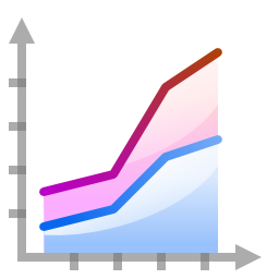 Office chart area stacked icon 256x256