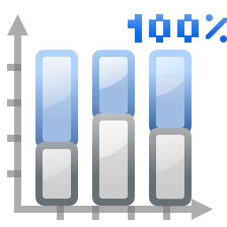Office chart bar percentage icon 256x256