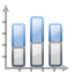 Office chart bar stacked icon 256x256