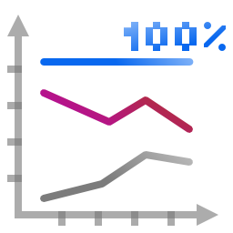 Office chart line percentage icon 256x256