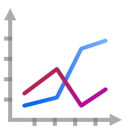 Office chart line icon 256x256