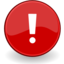 Emblem important red icon 64x64