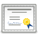 Application certificate icon