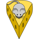 Animals mouse on top of cheese icon