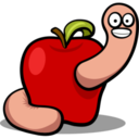 Food apple worm icon