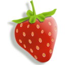 Food strawberry with light shadow icon