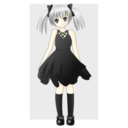 People girl anime with silver hair icon