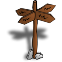 Sign crossroads icon