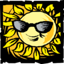 Sun wearing shades icon