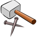 Tools hammer and nails icon