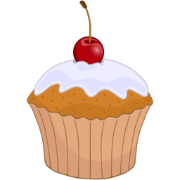 Food cupcake iced with cherry icon 256x256