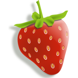 Food strawberry with light shadow icon 256x256