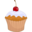 Food cupcake iced with cherry icon 32x32