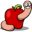 Food apple worm icon 48x48