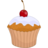 Food cupcake iced with cherry icon 48x48