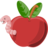 Food worm in apple icon 48x48