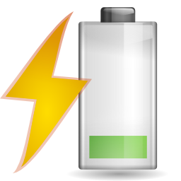 Battery charging caution icon 256x256