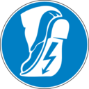 Pictogram din port obligatoire de chaussures conductrices icon