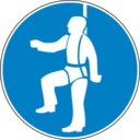 Pictogram din protection individuelle obligatoire contre les chutes icon