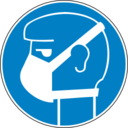 Pictogram din protection obligatoire des voies respiratoires icon