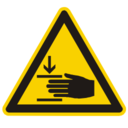 Pictogram din rish of hand injury icon