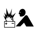 Pictograms aem battery explosion icon