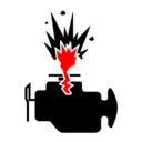 Pictograms aem engine explosion icon
