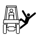 Pictograms aem falling from machine icon