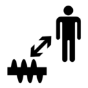 Pictograms aem keep safe distance away from auger area icon