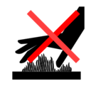 Pictograms aem do not touch hot surface icon