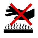 Pictograms aem do not touch hot surface icon
