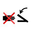 Pictograms aem never reach into pinch pivot area icon