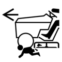 Pictograms aem machine runover with cutting or severing blade icon