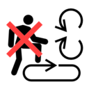 Pictograms aem never step on or into area where parts are in motion icon