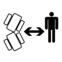 Pictograms aem keep safe distance away from pivot articulation area icon