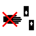 Pictograms aem never reach into area where parts are in motion icon