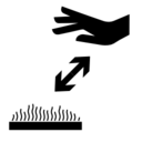 Pictograms aem keep safe distance from hot surface icon