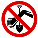 Pictograms aem prohibition of digging icon