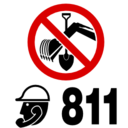 Pictograms aem prohibition of digging icon