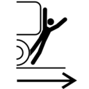 Pictograms aem machine run over icon