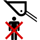 Pictograms aem do not stand under raised bucket icon