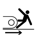 Pictograms aem machine run over tracked icon