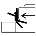 Pictograms aem crush of whole body excavator or turret pinned icon