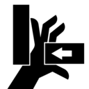 Pictograms aem crush of fingers or hand force applied from side icon